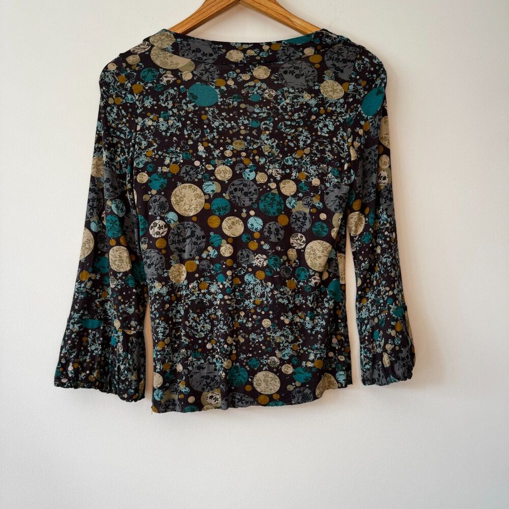 Toupy France Vintage Floral Polka Dotted 'Erica' Blouse Size Medium - Picture 4 of 5